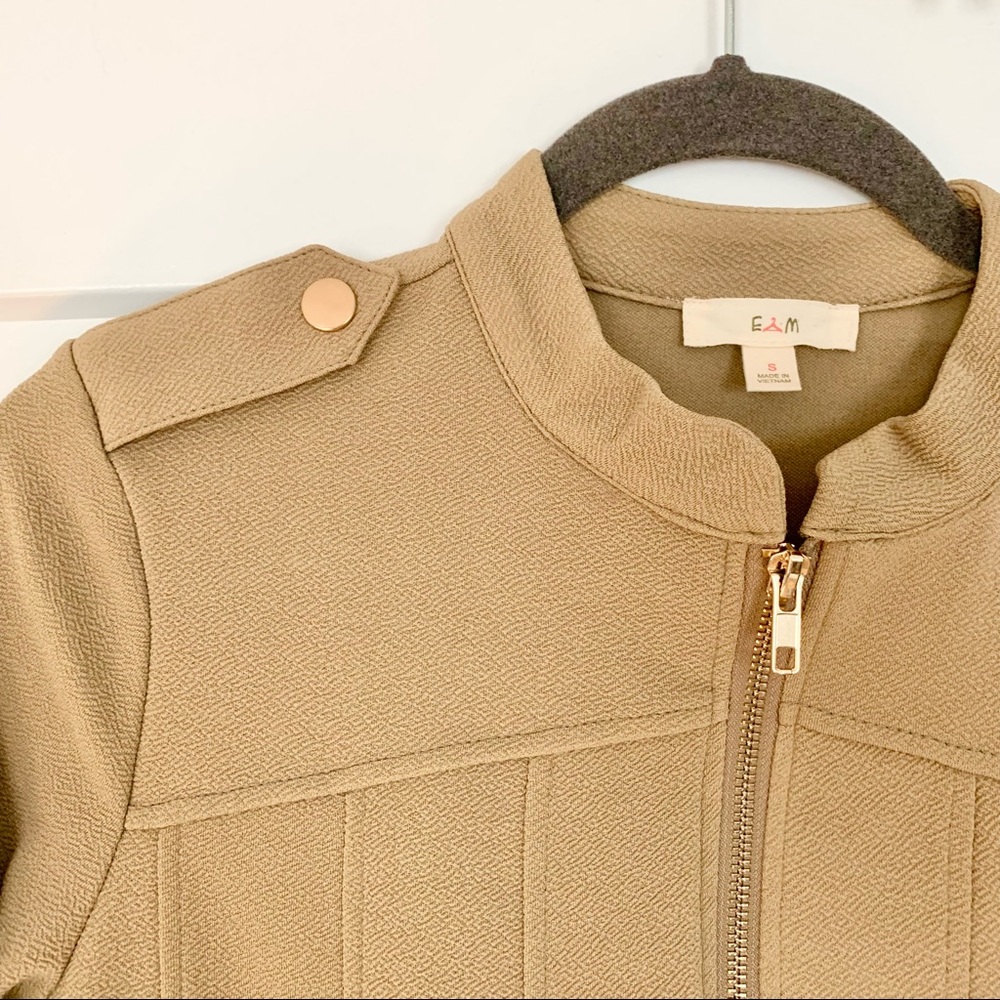 Beige Tan Lightweight Zip Jacket - image 2